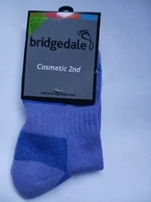 Bridgedale socks women blue heather small sm combed cotton blend crew