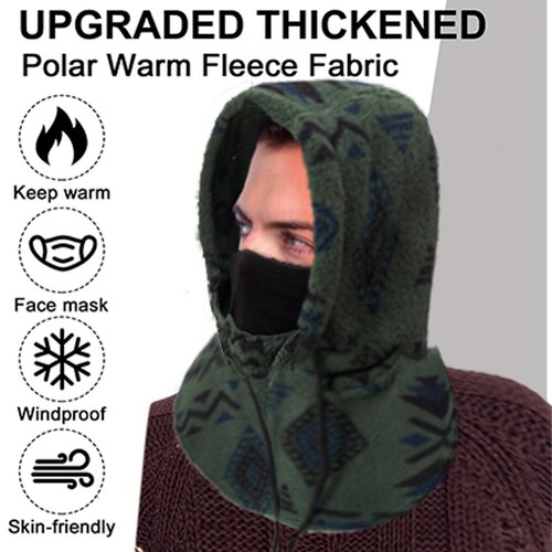 Women Winter Balaclava Hooded Scarf Windproof hat ,Warm Neck Gaiter with Hood - Picture 4 of 34