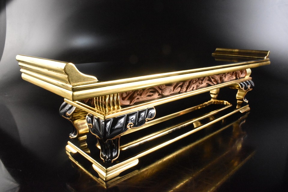 D2312 XF Japanese Wooden Lacquer ware Flower sculpture GARDEN TUB