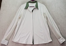 Piper by SmartPak Shirt Women XL White Equestrian Vented Riding Logo Snap Button