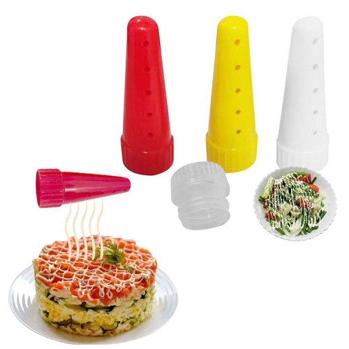3 piezas de salsa para barbacoa punta de tubería salsa reutilizable rociante grado ensalada aderezo comida K7T0 - Imagen 4 de 10