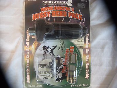 NEW WAYNE CARLTONS HUSSY HERD PACK  #70154 ARCHERY/RIFLE HUNTING ELK CALLS W/CD 