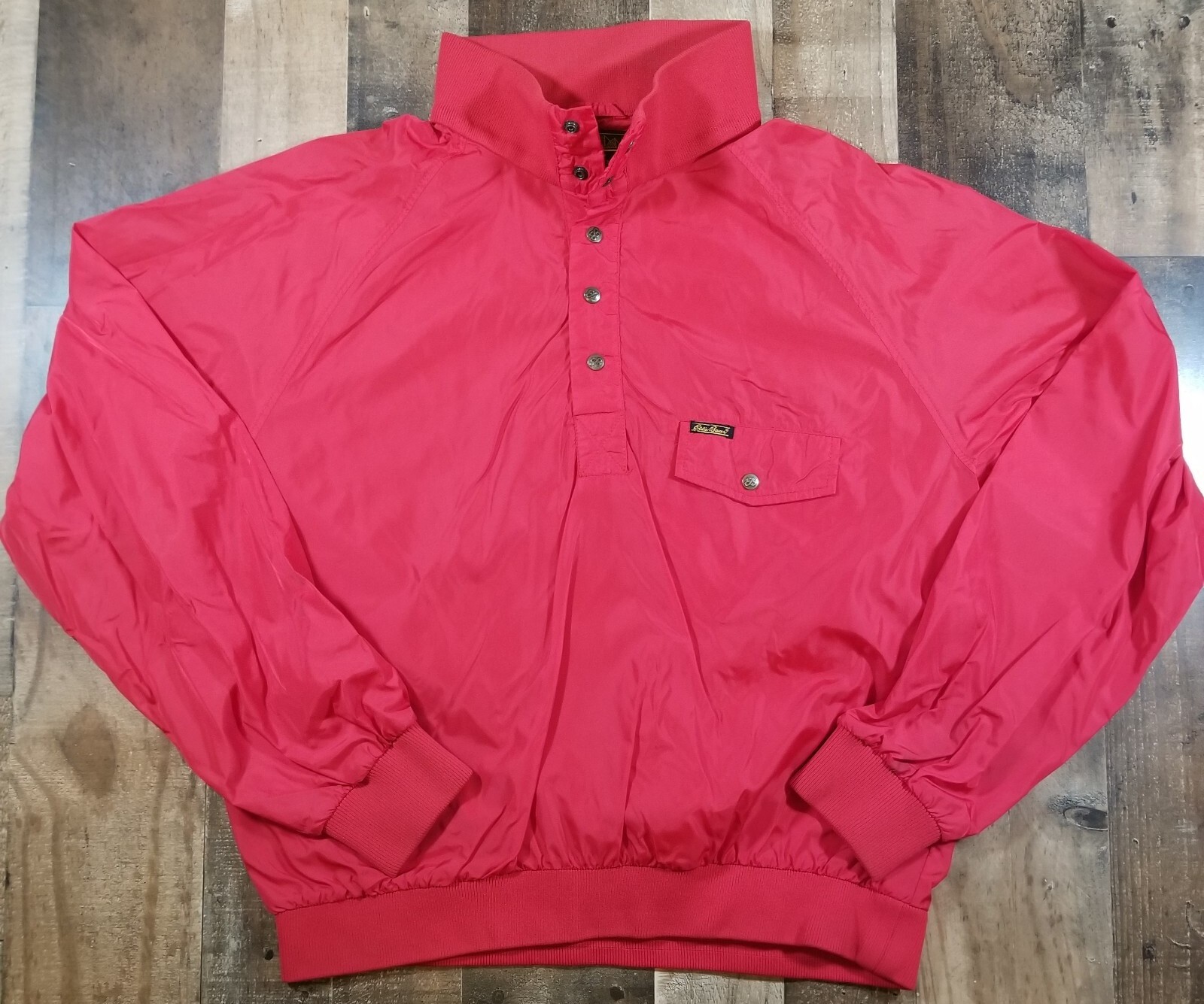 Vintage Eddie Bauer Mens Windbreaker Jacket Red 1/4 B… Gem