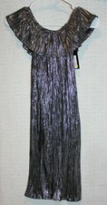 Girl's Size XS 4/5 Art Class Ebony Black Silver Glimmer Shiny Stretch Jumpsuit