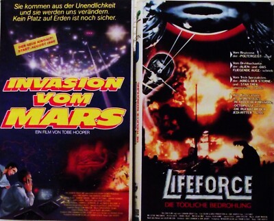 Lifeforce  +  Invasion vom Mars * TOBE  HOOPER * 2 x  ERSTAUFLAGEN ~ große Cover
