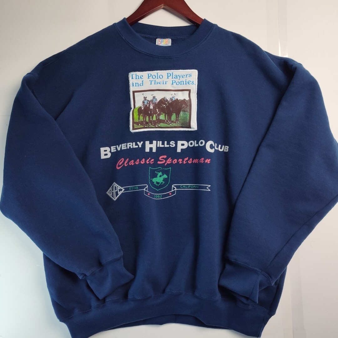 Felpa Beverly Hills Polo Club I Giocatori di Polo E I Loro Pony Vintage Xl