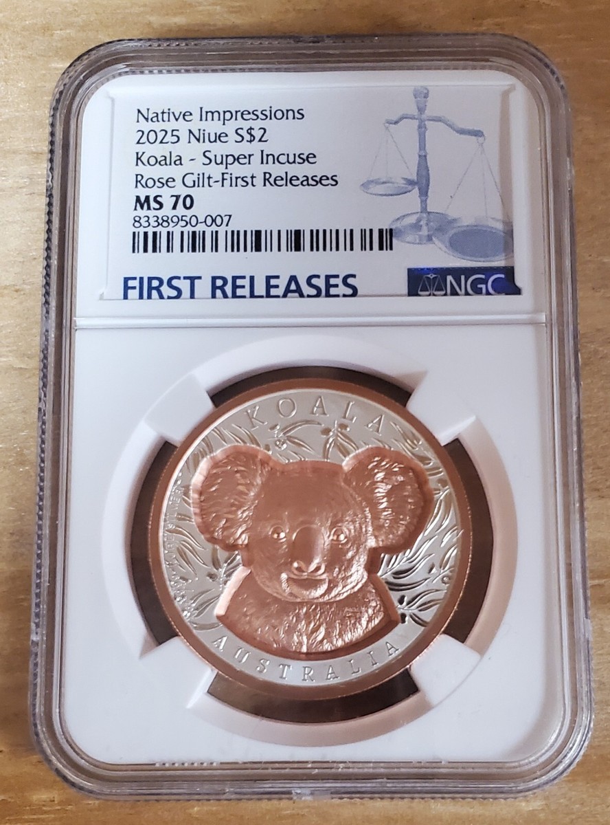 2025 Native Impressions-1oz Silver Super Incused Rose Gold Koala