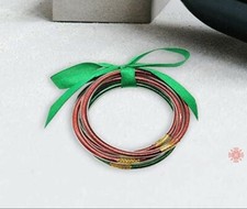 Christmas Bangles Bracelets Set for Women Girls Glitter Filled Jelly silicone