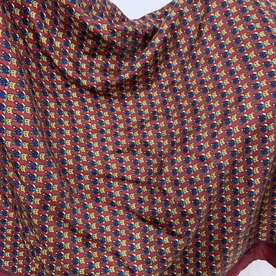 MILUPA BEAR POLKA DOT RED   SQUARE silk scarf   31 in  #A63