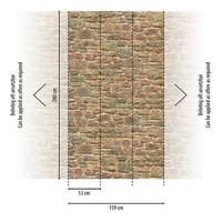 Fototapete Vlies Mauer Stein Wand Optik Orange Rot Beige 39318-1 (5,73€/1Qm)