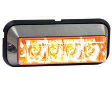 Buyers 8891004 4-78 Rectangular Emergency Strobe Light 4 Led Amber