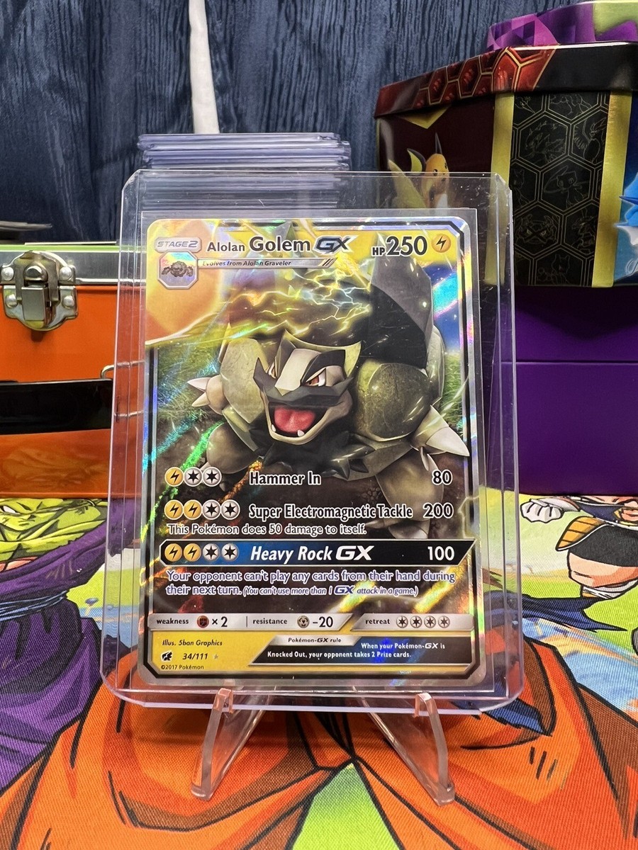 Pokémon TCG Alolan Golem GX Crimson Invasion 34/111 Holo Ultra