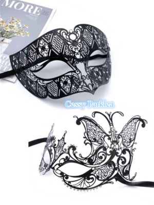 SN-A1-1 Luxury Couples Metal Butterfly Venetian Masquerade Masks w/ Rhinestone