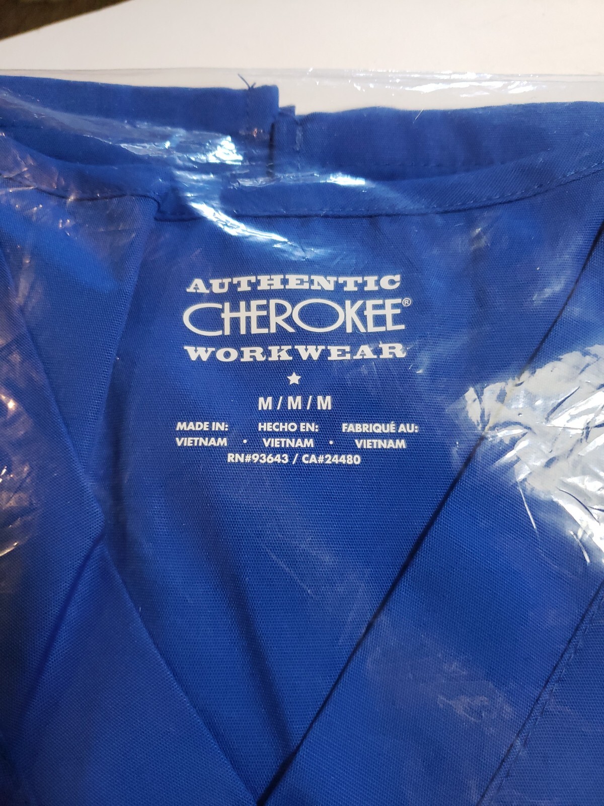Cherokee WorkwearAuthentic ScrubsSize MRn 93643 V Neck TopBlue