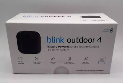 Blink Outdoor 4 Security Camera System (4th Gen) 1 Camera Kit + Sync Module 2!