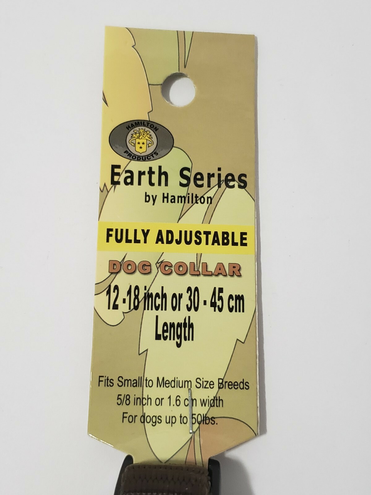 Dog Collar Earth Series by Hamilton Adjustable Brown 1218" Small to