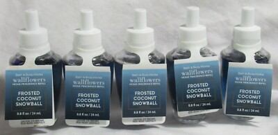 Bath & Body Works Wallflower Fragrance Bulb Lot Set 5 FROSTED COCONUT SNOWBALL