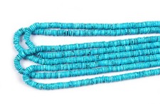 1 Strand 5mm to 6mm Natural Turquoise Heishi Smooth Tyer Gemstone Beads 16 inch