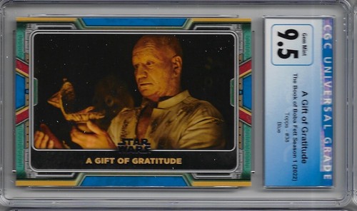 2022 Topps A Gift of Gratitude Bk of B. Fett SSN 1 Blue CGC 9.5