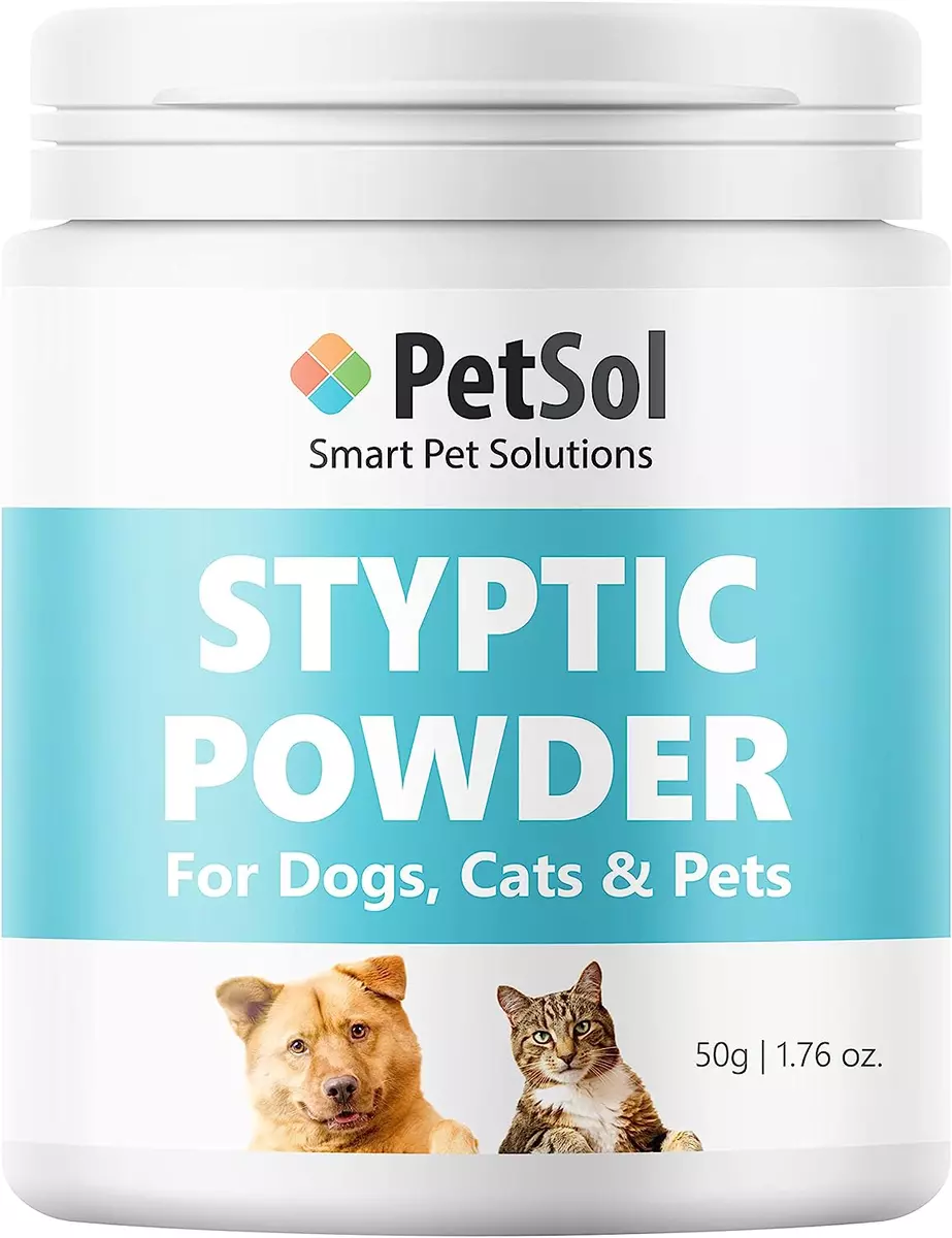 Petsol Styptic Powder for Pets Large 50G Tub Stops Bleeding Fast in Dogs Cats