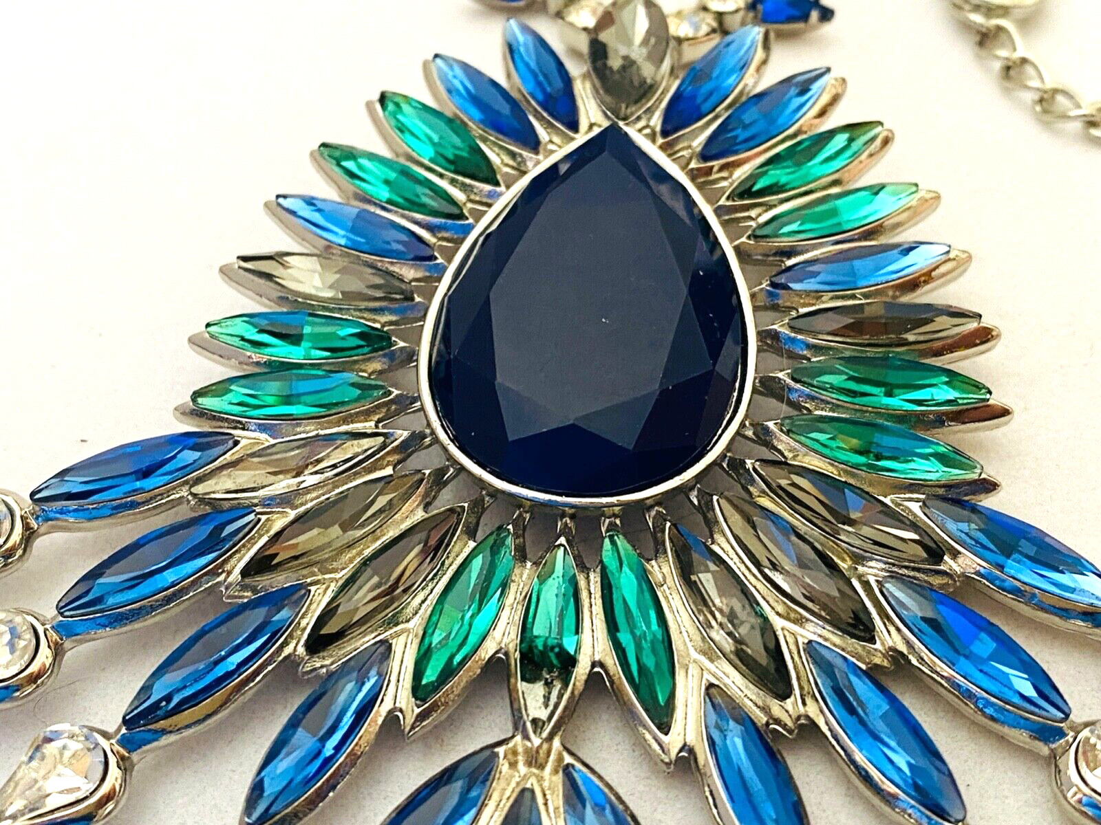 WOW! Chico's Huge Statement Rhinestone Pendant Lo… - image 9