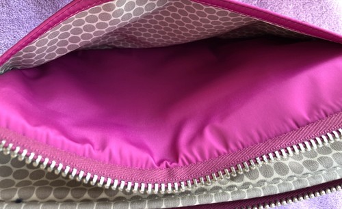 NWT BRIGHTON Twister Fushia nylon patent leather zip around iPad/tablet Pouch - Picture 4 of 5