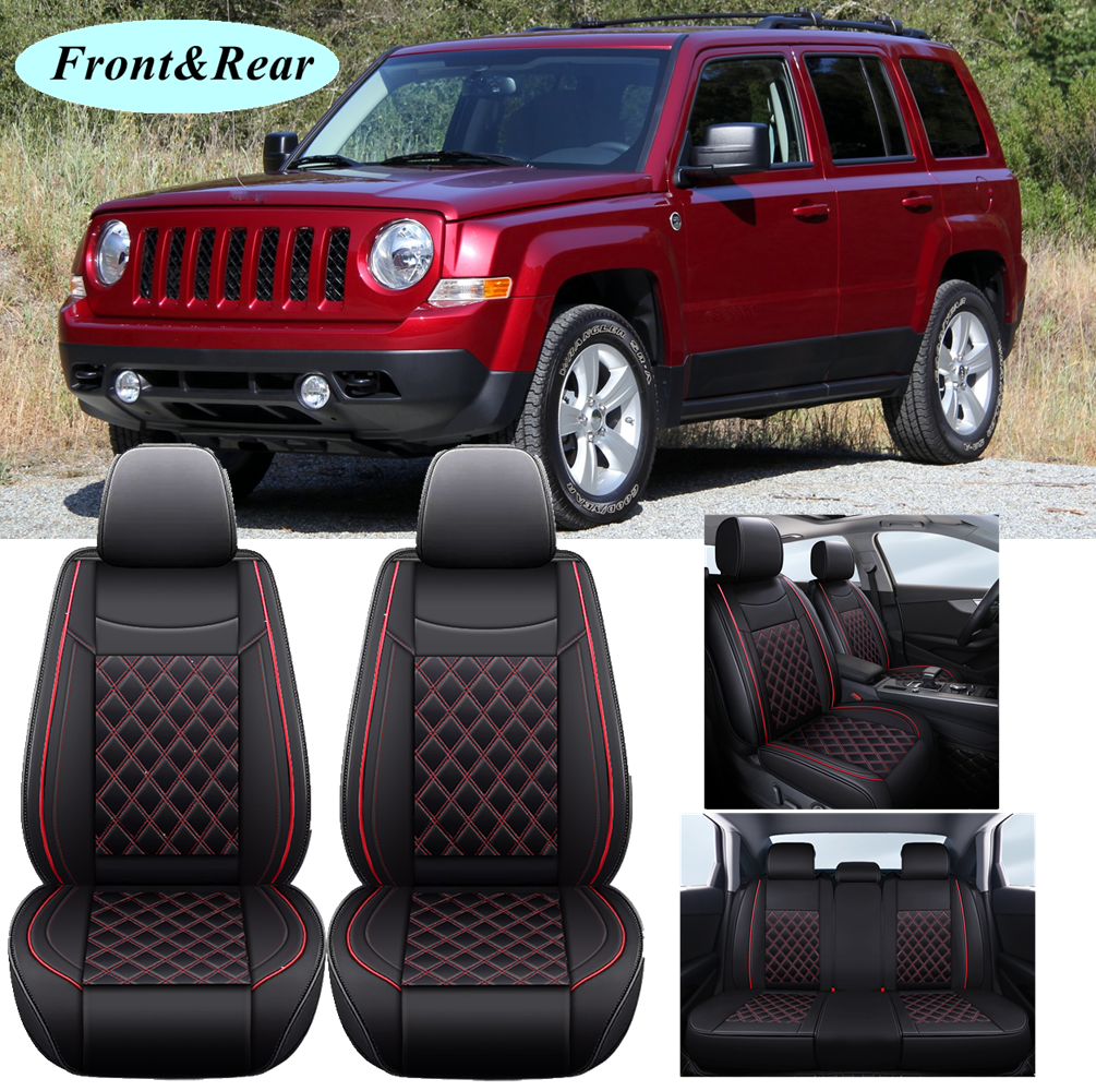 For Jeep Patriot Car 5-Seats Covers Cushion PU Leather Front&Rear Seat Full Set