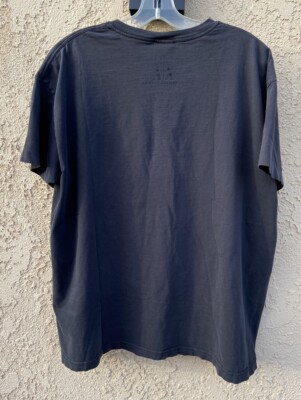 Vintage 90s Armani Single Stitch T Shirt Size Xl Black Faded