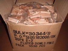 Lot of 1530 Eazypower 3/8" x 2" Grooved Fluted Wooden Dowel Pins