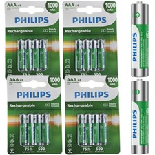 PHILIPS 16 PCS 1.2V 1000mAh AAA Rechargeable Ni-MH Battery up to 500 Recharged