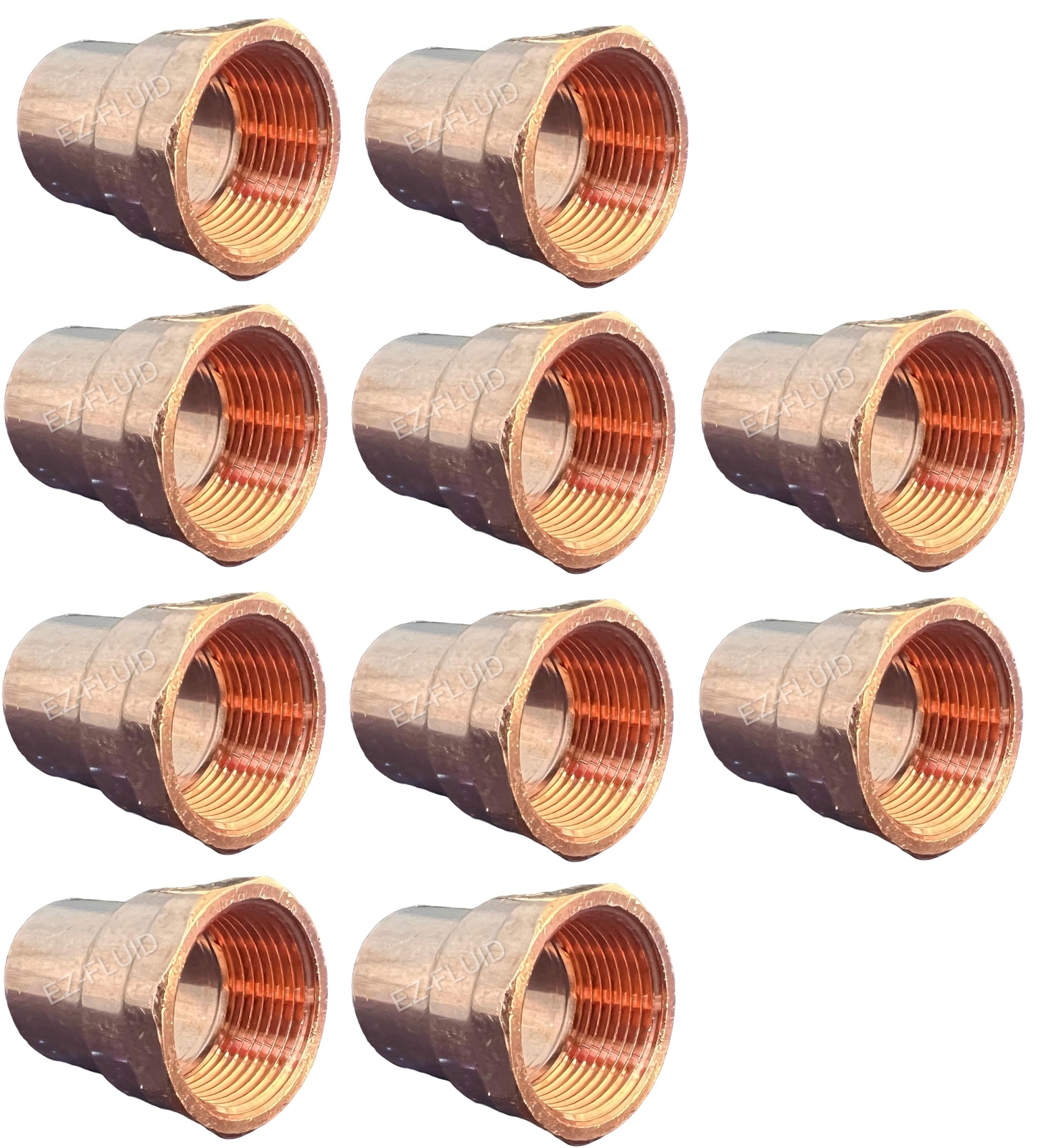 Copper Female Adapter 3/4" FIP 10-Pack for Plumbing Pipe Connections