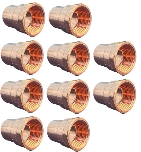 Copper Female Adapter 3/4" FIP 10-Pack for Plumbing Pipe Connections