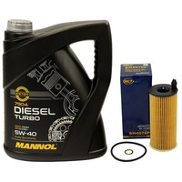 MotoröL Set 5W40 5 Liter + ÖLfilter SH 4076 P FüR BMW 3Er 318D 320D E90 E91 7Er