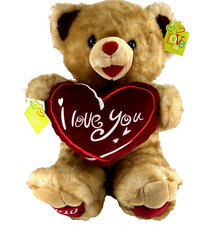 Dan Dee I Love You Bear 2010 Collectors Choice Brown Plush Heart Stuffed 18"Tags