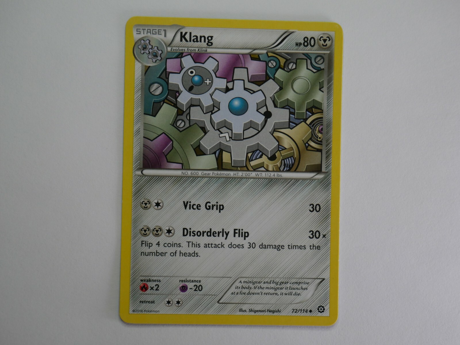 Pokemon Card Klang 72/114 - Uncommon - Steam Siege Set (2016) - NM