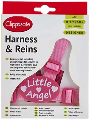 Clippasafe Easy Wash Babygeschirr & Zügel Little Angel Kinder Schutz Sicherheit NEU