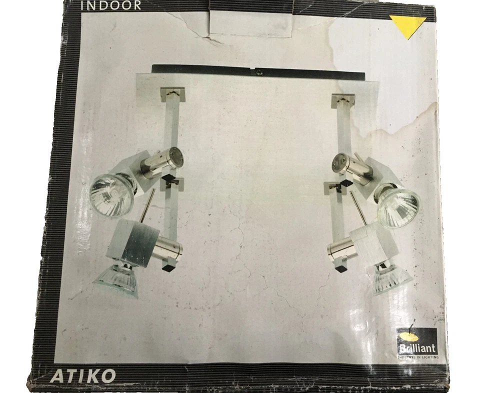 Lampada da soffitto Lampadari 4 faretti luci 50 W cromo satinato Brilliant Atiko - Immagine 4 di 4