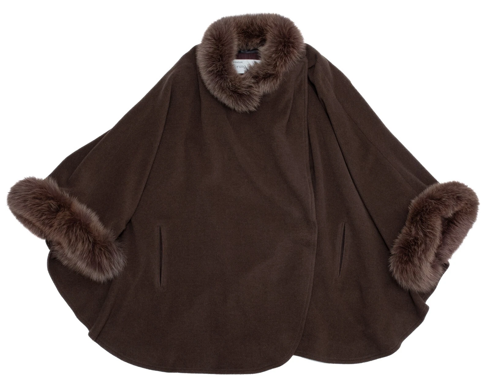 *No Tariff* CRÉATION SPRUNG FRÈRES Angora Wool Blend Poncho w Fur Trim
Opens in a new window or tab