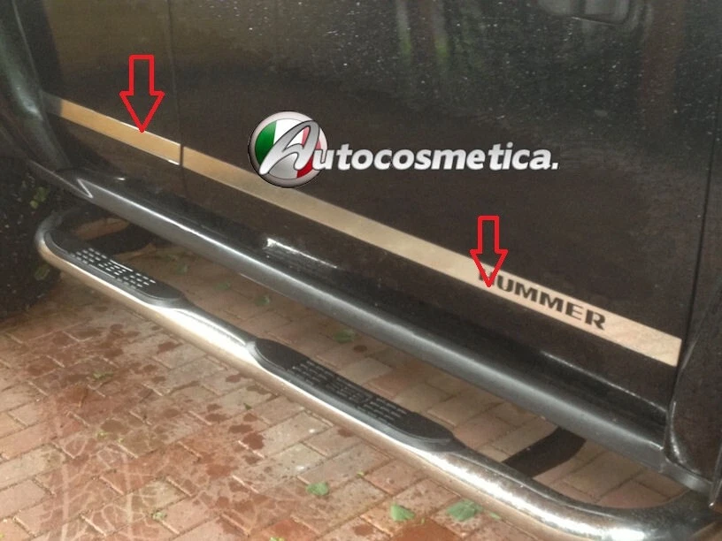 Modanature 4 porte laterali in acciaio cromo per Hummer Hummer H3 2005-2010,. - Imagen 3 de 3