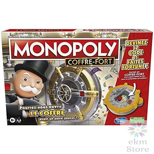 Jeu de société Monopoly Coffre-Fort coloré pour enfant et adulte de 2 à 6 joueurs