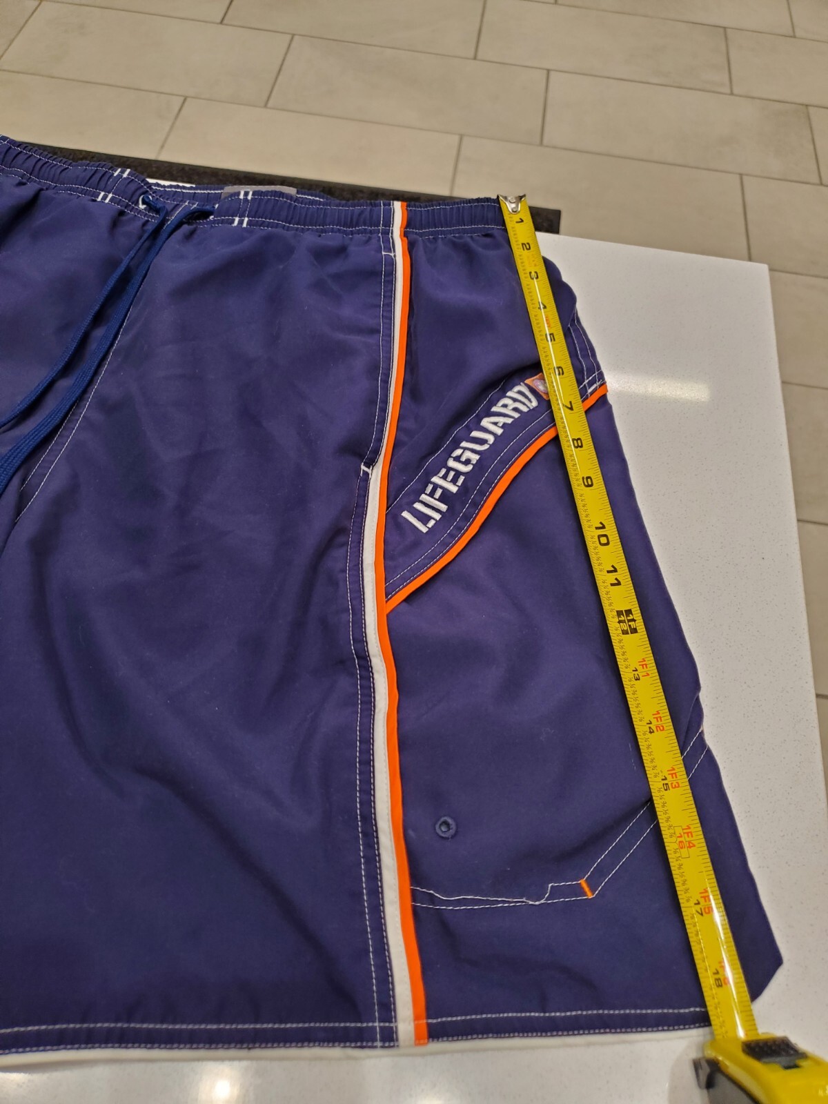 Speedo Logo Men’s Lifeguard Swim Blue & Orange Trunks… Gem