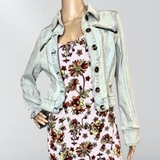 DKNY Jeans Light Wash Button Up Denim Jacket