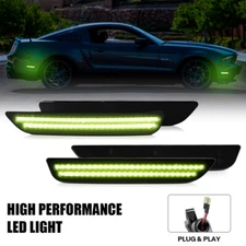 For Ford Mustang 2010-2014 4PCS Smoked Lens Front & Rear LED Side Marker Lights