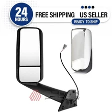 Chrome Heated Door Mirrors for Freightliner Cascadia 2018-2023, Left Driver Side