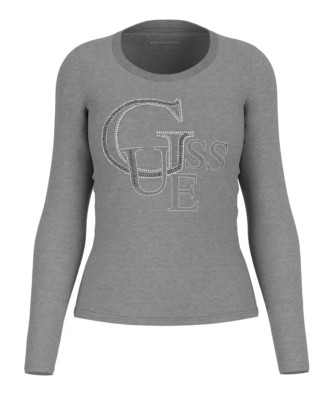 Guess ECO Damen Longsleeve Frontlogo aus Nieten W4BI29 Slim Fit NEU Gr. S