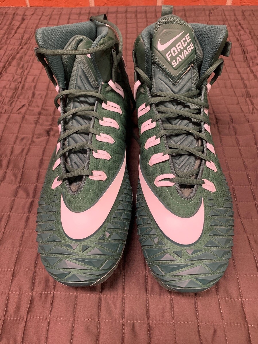 Nike Force Savage Pro Mid TD Football Cleat Green White Men\'s Size 16 918346-313 NEW NIKE FORCE SAVAGE PRO TD PROMO GREEN FOOTBALL CLEATS  main image 2