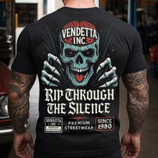 Vendetta Inc. Herren Shirt Mind Ripper Schwarz S bis 5XL Rückenprint Skull