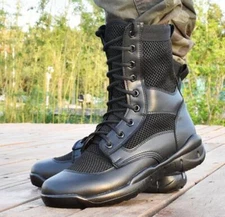 Men's Women's Lightweight Army Tactical Boots SWAT Combat Breathable Mesh Shoes