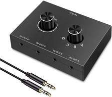 4 Way/2 Way 3.5mm Stereo Audio Switcher Bi-Directional Audio Switch Splitter Box