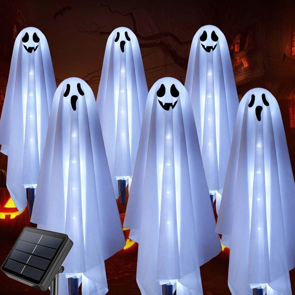 KüRbis Solarlampen Set Halloween Deko Outdoor Garten Wetterfest 6 StüCk IP65-image